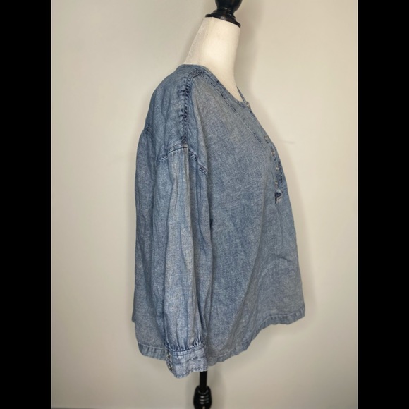 Anthropologie Pilcro Letterpress Denim Top - Picture 5 of 7